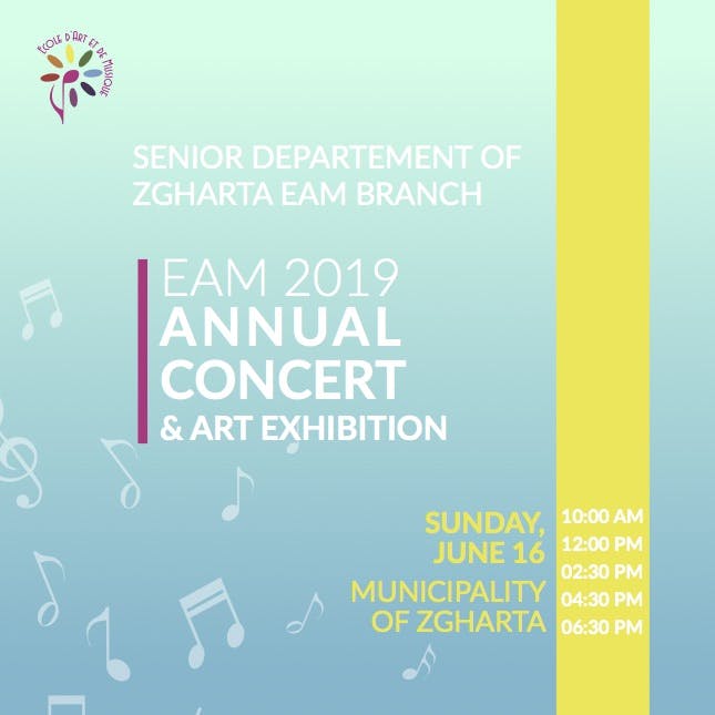 EAM Zgharta 2019 Concert and Art Exhibition